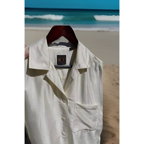 Ellen Tracy Tops - Company Ellen Tracy Silk Button Blouse SS Cream Hong Kong Lady S? (Chest 46")